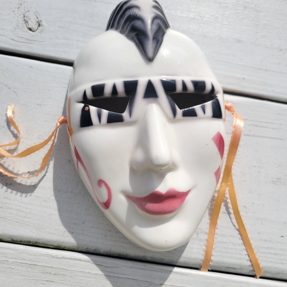 Ceramic Mask ~ Punk Rock ~ Mardi Gras ~ 1980s? ~  Studio 54 Glam! Fun! - Picture 1 of 16